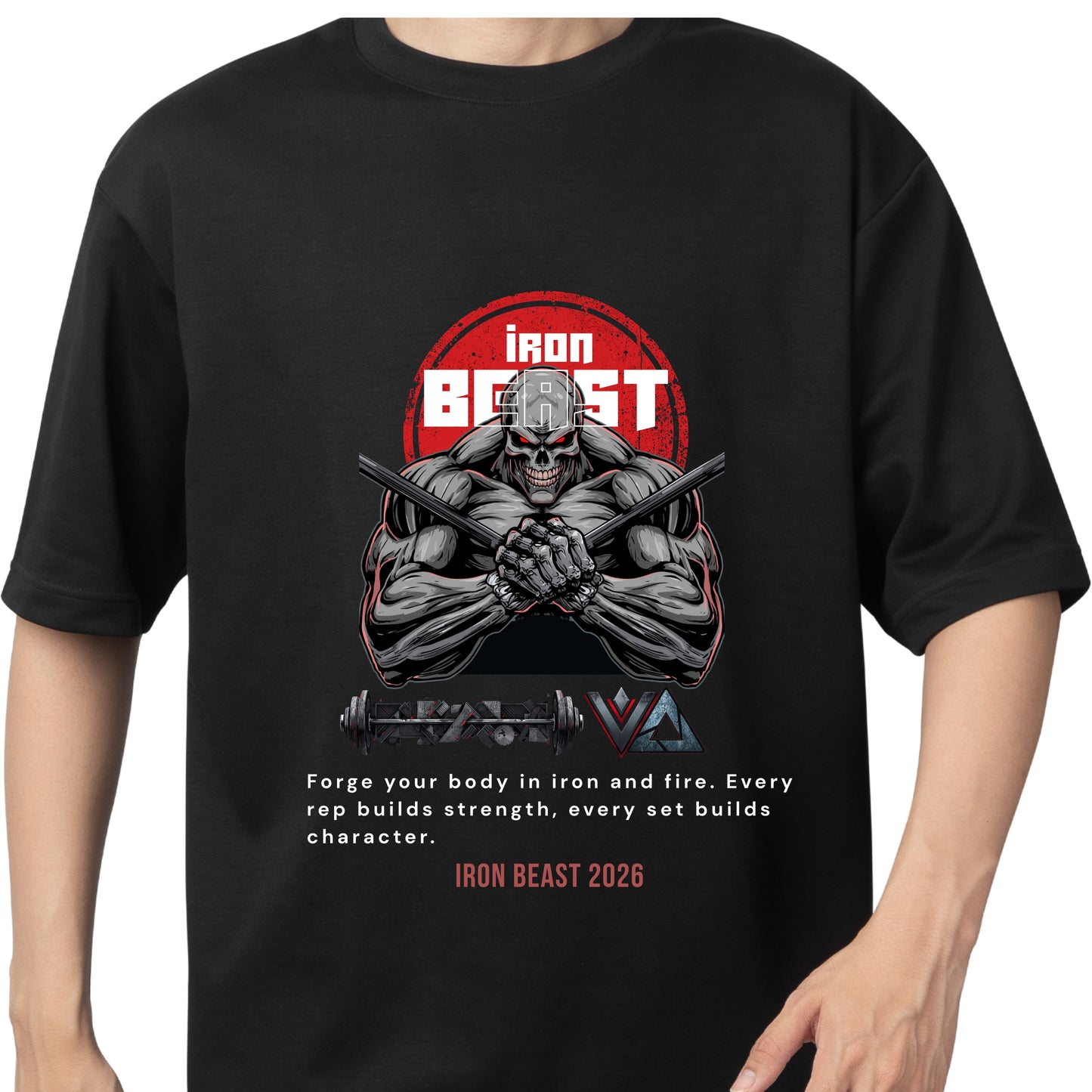 Forge Your Strength in the Iron Beast Oversized T-Shirt